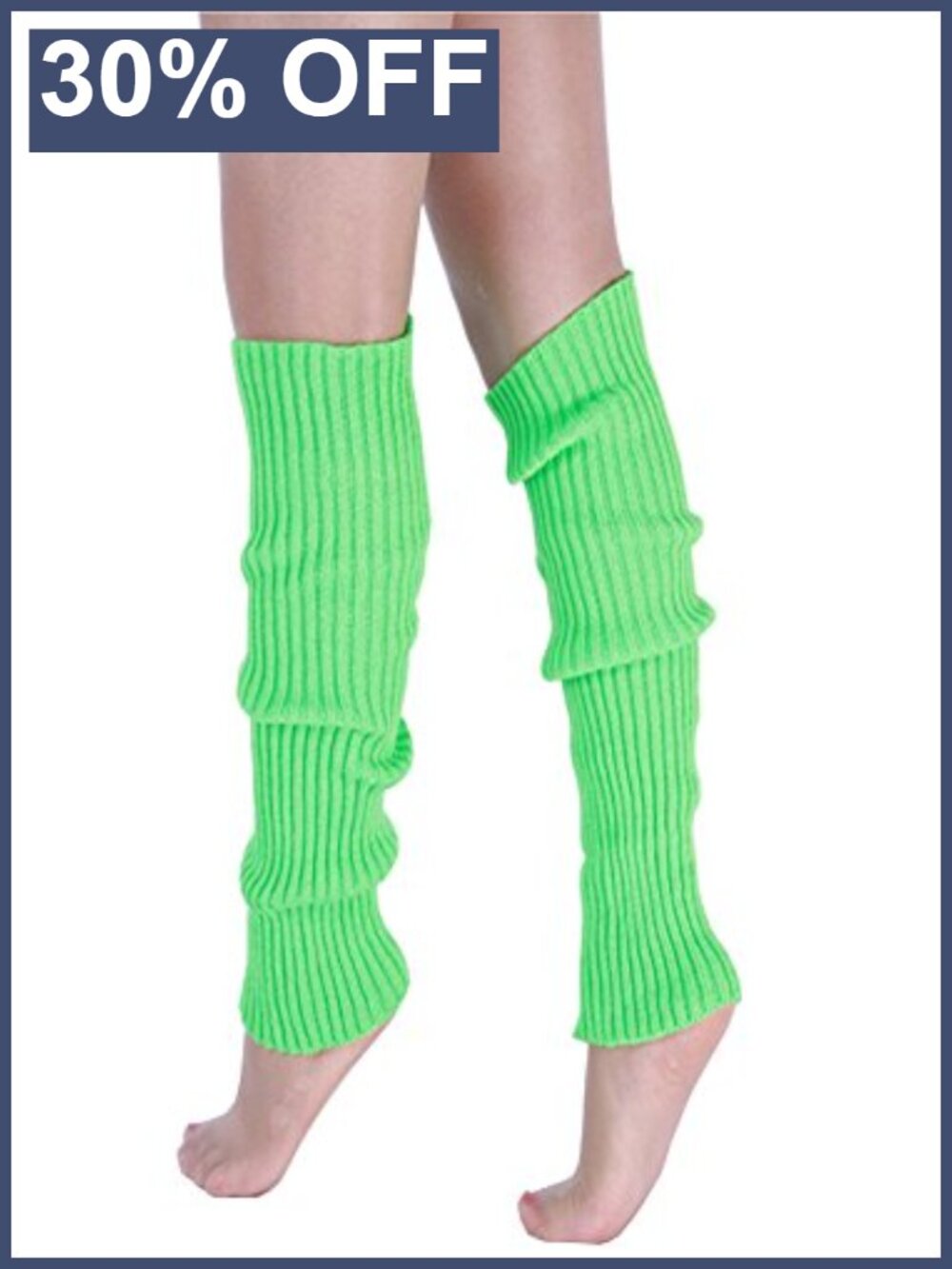 Knitted Leg Warmers 16 Inch Acrylic Neon Dance Halloween 80s Party Yoga